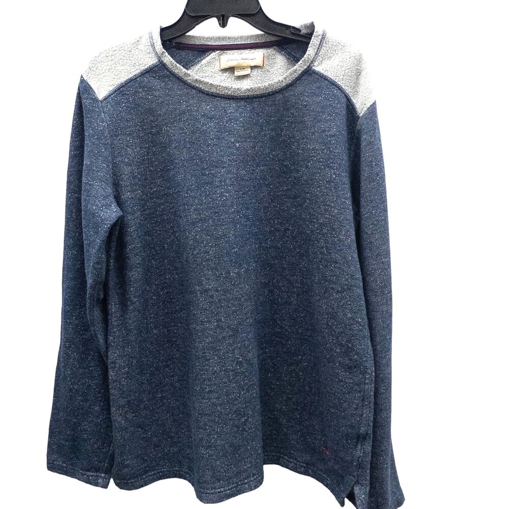TOMMY BAHAMA Crew Neck Sweatshirt Pullover Blue Gray Marlin Logo Women's Large